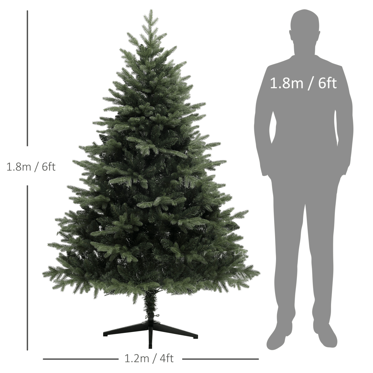 HOMCOM 5ft Artificial Spruce Christmas Tree with 1121 Branch Tips - Green - plants - express.com