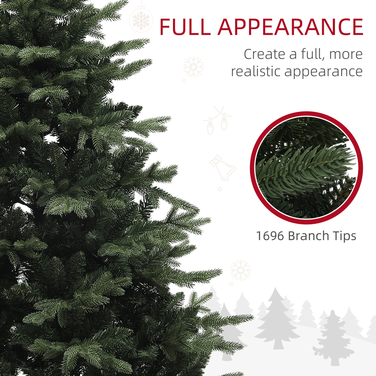 HOMCOM 5ft Artificial Spruce Christmas Tree with 1121 Branch Tips - Green - plants - express.com