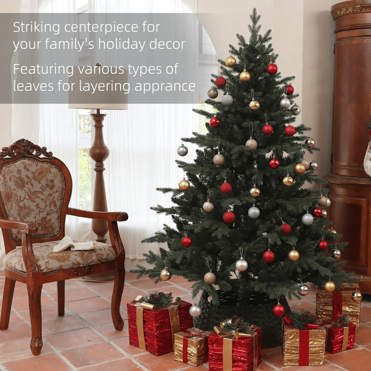 HOMCOM 5ft Artificial Spruce Christmas Tree with 1121 Branch Tips - Green - plants - express.com