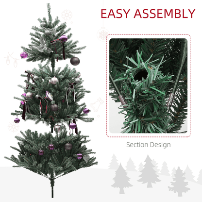 HOMCOM 5ft Prelit Artificial Christmas Tree with LED Lights & Purple Ornaments - plants - express.com