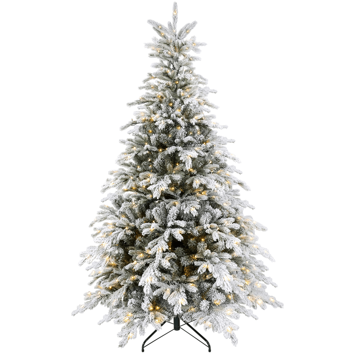 HOMCOM 6 - Ft Artificial Christmas Tree with Realistic Snowy Branches & 300 LEDs - plants - express.com