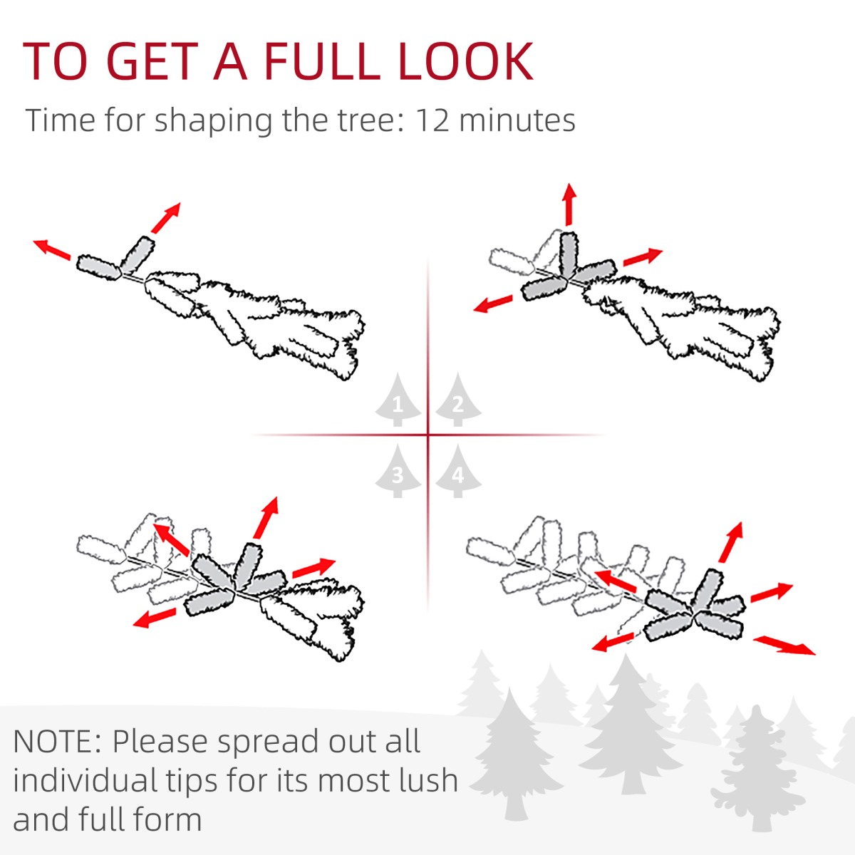 HOMCOM 6 - Ft Artificial Christmas Tree with Realistic Snowy Branches & 300 LEDs - plants - express.com