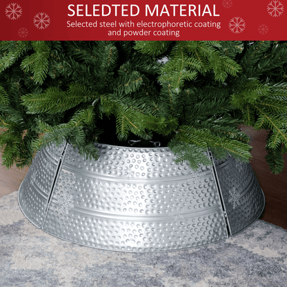 HOMCOM 66cm Christmas Tree Collar with Hollow Snowflake Patterns Silver - plants - express.com