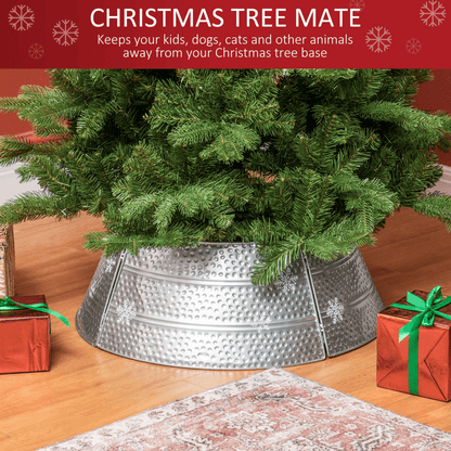 HOMCOM 66cm Christmas Tree Collar with Hollow Snowflake Patterns Silver - plants - express.com