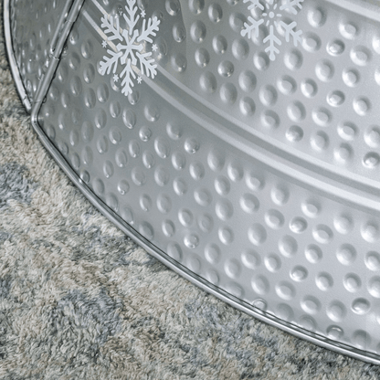 HOMCOM 66cm Christmas Tree Collar with Hollow Snowflake Patterns Silver - plants - express.com