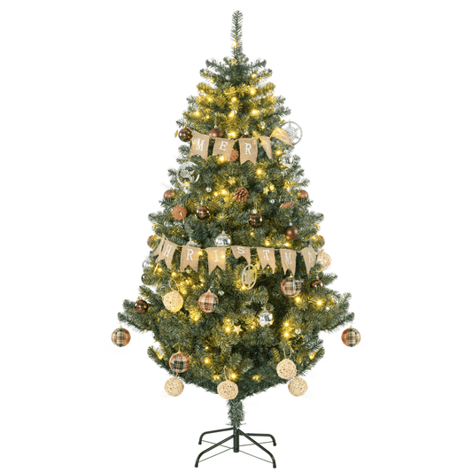 HOMCOM 6ft Artificial Christmas Tree with LED Lights, Decoration, Auto Open - plants - express.com