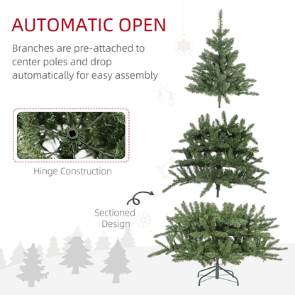 HOMCOM 6ft Artificial Christmas Tree with Warm White LED Lights & Auto - Hinges - plants - express.com