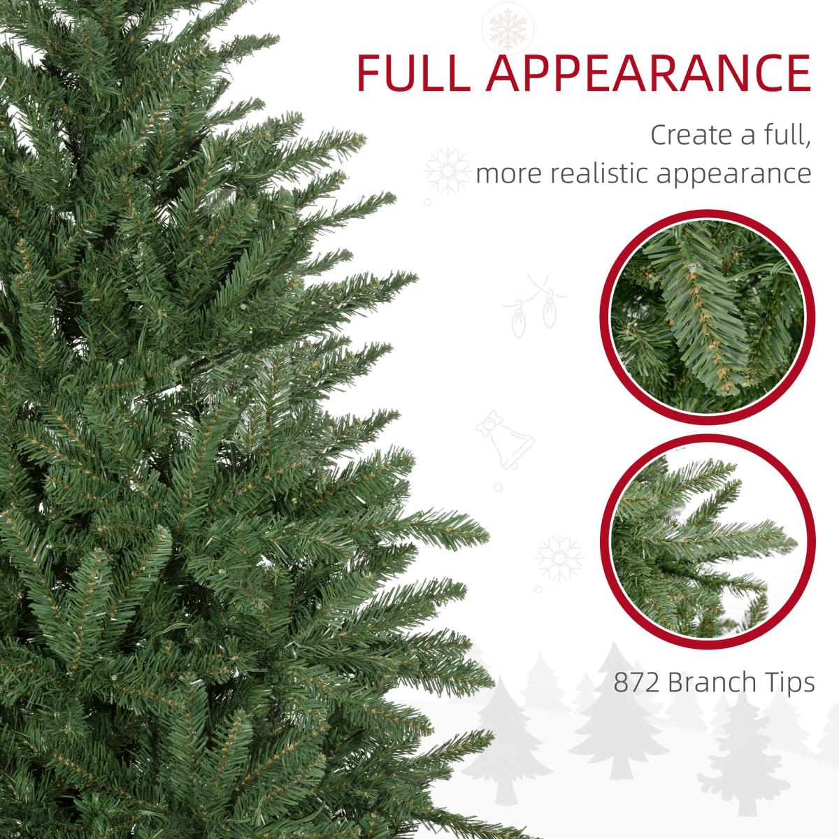 HOMCOM 6ft Artificial Christmas Tree with Warm White LED Lights & Auto - Hinges - plants - express.com