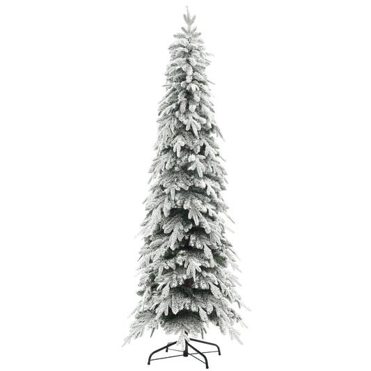HOMCOM 6ft Flocked Pencil Christmas Tree with Auto Open & Steel Base - plants - express.com