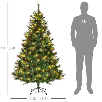 HOMCOM 6FT Pre - Lit Christmas Tree Artificial Spruce Tree Holiday D�cor Stand - plants - express.com