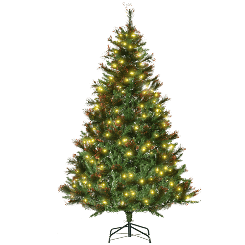 HOMCOM 6FT Pre - Lit Christmas Tree Artificial Spruce Tree Holiday D�cor Stand - plants - express.com