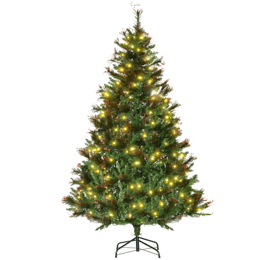 HOMCOM 6FT Pre - Lit Christmas Tree Artificial Spruce Tree Holiday D�cor Stand - plants - express.com