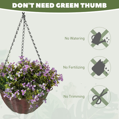 HOMCOM Artificial Flowers in Basket Set of 2 with 75 Leaves and 15 Flowers - plants - express.com