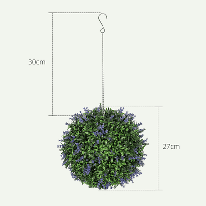 HOMCOM Faux Topiary Balls Set: Vibrant Lavender Decor for Any Space - plants - express.com