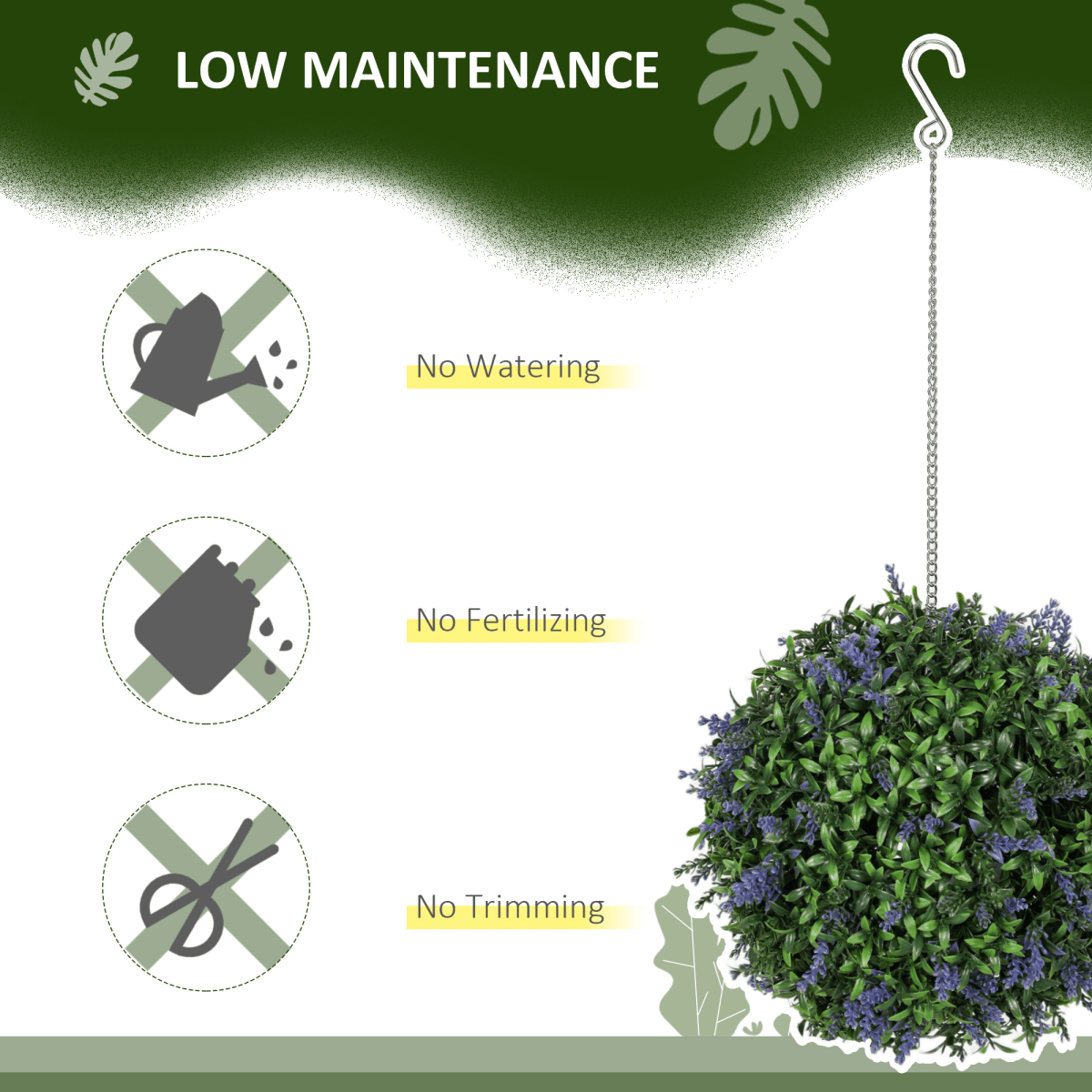 HOMCOM Faux Topiary Balls Set: Vibrant Lavender Decor for Any Space - plants - express.com