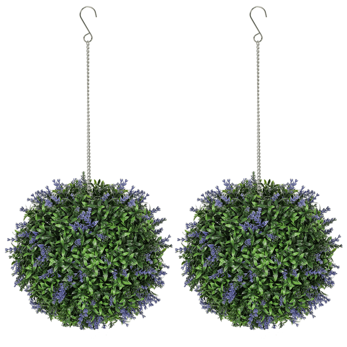 HOMCOM Faux Topiary Balls Set: Vibrant Lavender Decor for Any Space - plants - express.com