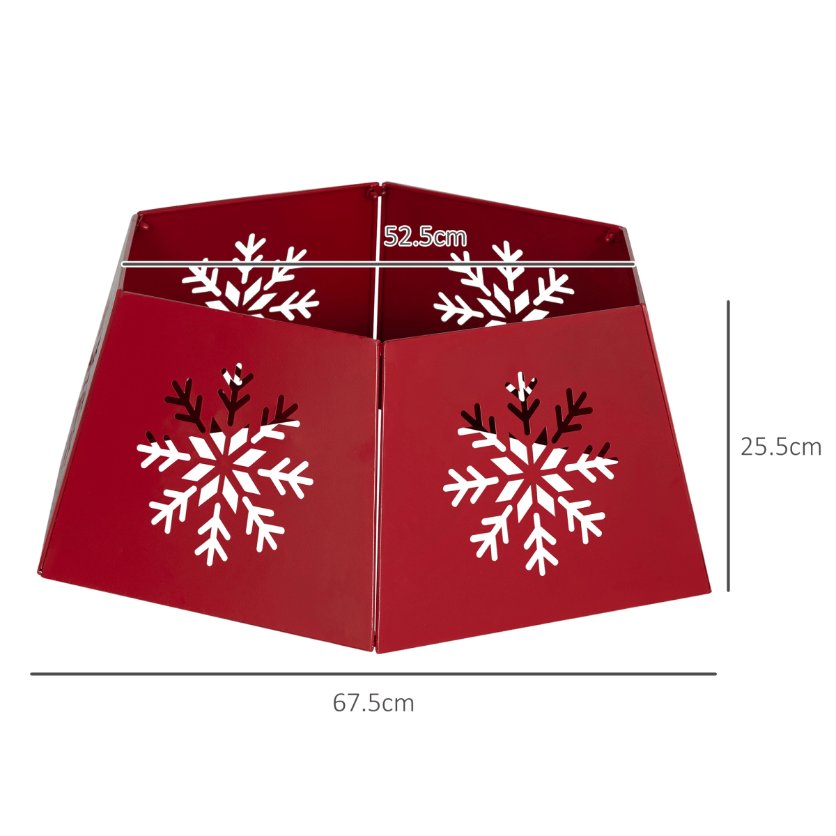 HOMCOM Hexagon Christmas Tree Base Cover with Hollow Snowflake Patterns Red - plants - express.com