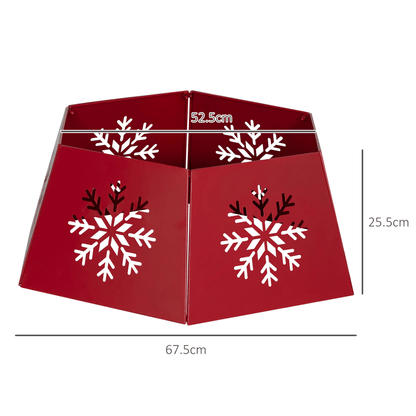 HOMCOM Hexagon Christmas Tree Base Cover with Hollow Snowflake Patterns Red - plants - express.com