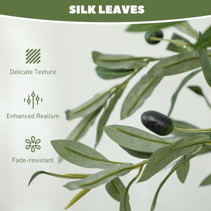 HOMCOM Lifelike Silk Olive Tree - Stunning Indoor Faux Plant, 150cm - plants - express.com
