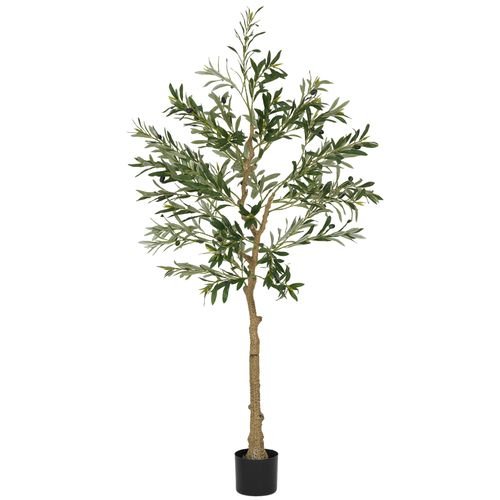 HOMCOM Lifelike Silk Olive Tree - Stunning Indoor Faux Plant, 150cm - plants - express.com