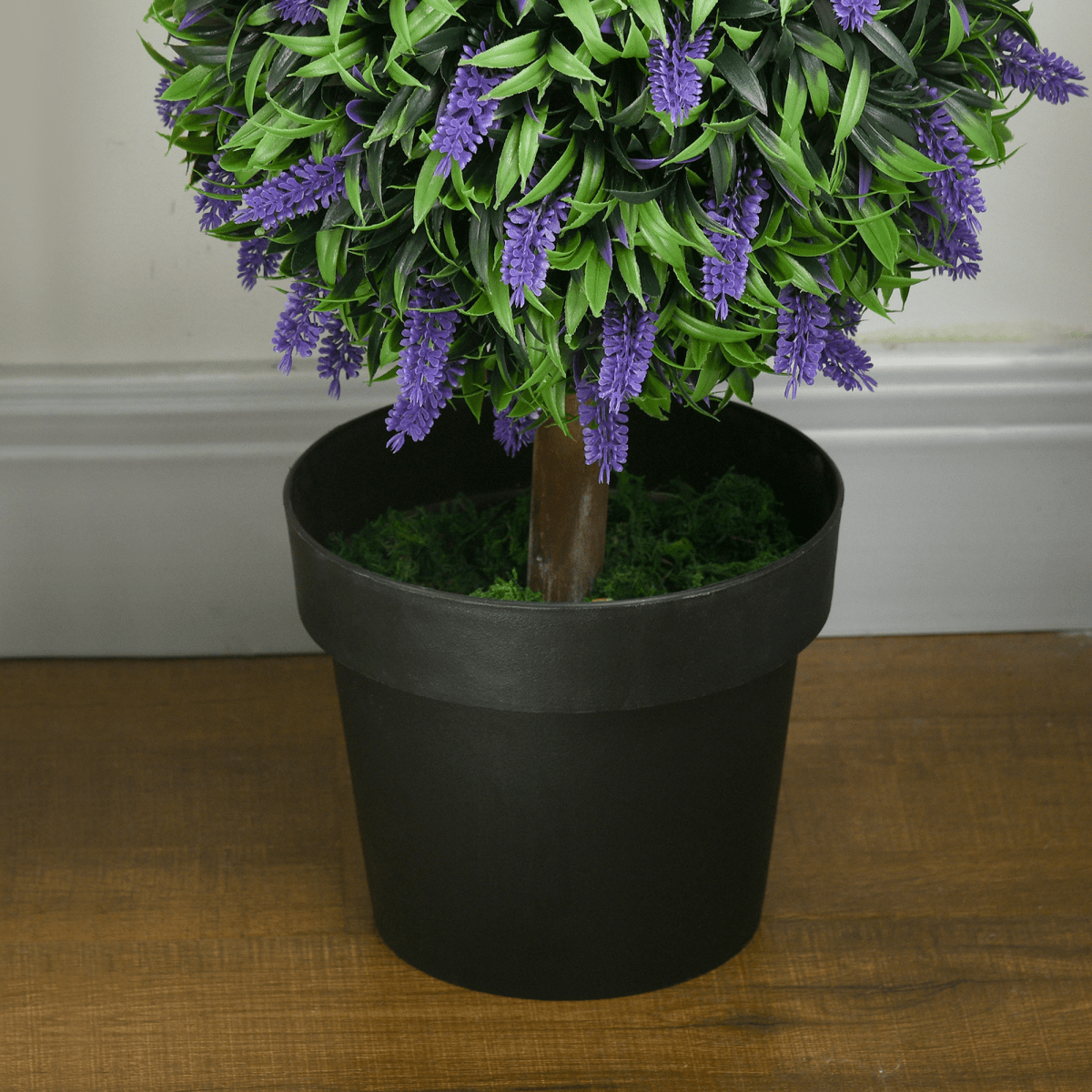 HOMCOM Set of 2 Potted Artificial Plants Ball Tree with Lavender Flowers, 110cm - plants - express.com