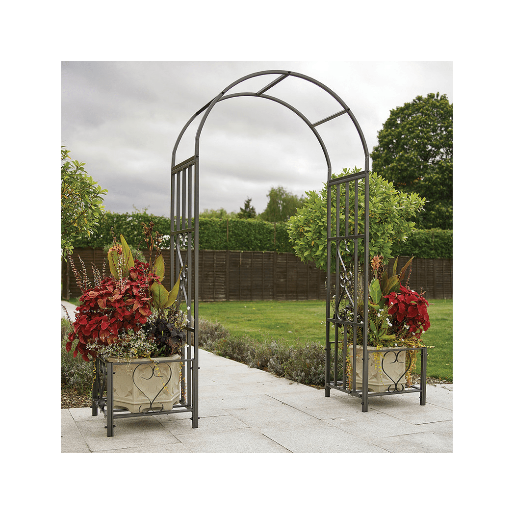 Huntingdon Ornamental Arch with Planters - plants - express.com