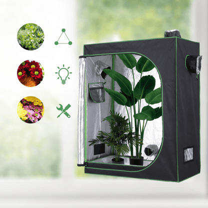 Hydroponic Plant Grow Tent Reflective Mylar Green Room 120L x60W x150Hcm Silver - plants - express.com
