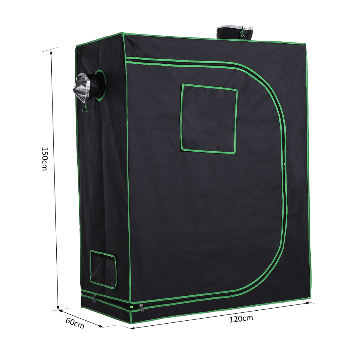 Hydroponic Plant Grow Tent Reflective Mylar Green Room 120L x60W x150Hcm Silver - plants - express.com