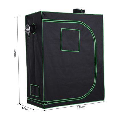 Hydroponic Plant Grow Tent Reflective Mylar Green Room 120L x60W x150Hcm Silver - plants - express.com