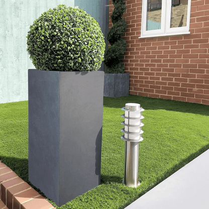 IDEALIST Lite Contemporary Light Concrete Garden Tall Square Planter, Outdoor Plant Pot H60 L27 W27 cm, 44L - plants - express.com