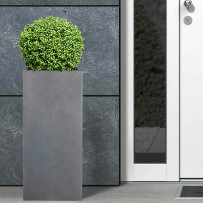 IDEALIST Lite Contemporary Light Concrete Garden Tall Square Planter, Outdoor Plant Pot H60 L27 W27 cm, 44L - plants - express.com