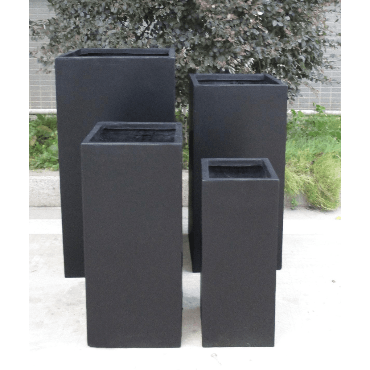 IDEALIST Lite Contemporary Light Concrete Garden Tall Square Planter, Outdoor Plant Pot H60 L27 W27 cm, 44L - plants - express.com