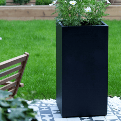 IDEALIST Lite Contemporary Light Concrete Garden Tall Square Planter, Outdoor Plant Pot H60 L27 W27 cm, 44L - plants - express.com