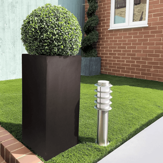 IDEALIST Lite Contemporary Light Concrete Garden Tall Square Planter, Outdoor Plant Pot H70 L33 W33 cm, 79L - plants - express.com