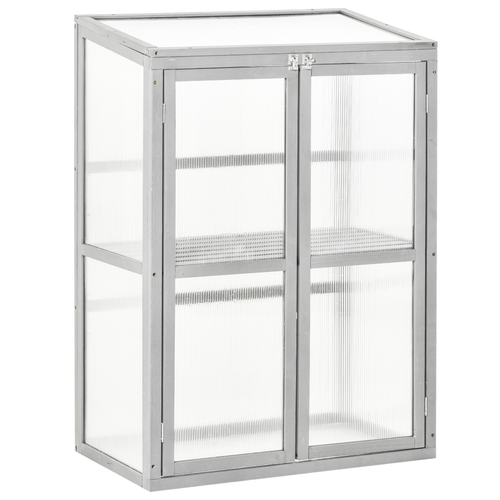 Wooden Cold Frame Greenhouse – 76 x 47 x 110cm (Grey)