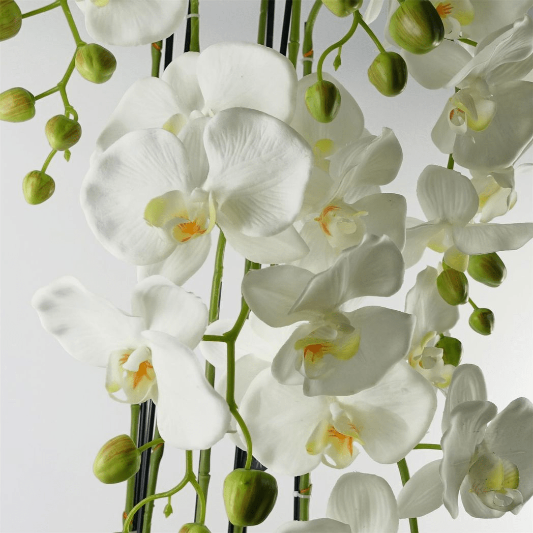 Impressive 110cm Artificial White Orchid - 41 Real Touch Flowers for Elegance - plants - express.com
