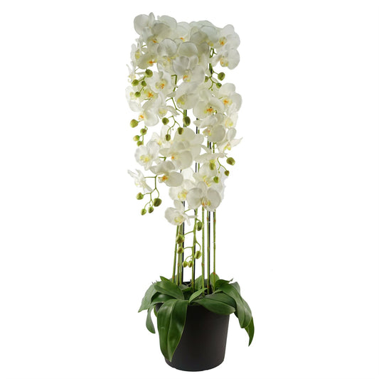Impressive 110cm Artificial White Orchid - 41 Real Touch Flowers for Elegance - plants - express.com
