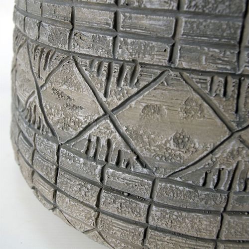 Large 22cm Grey Gliese Embossed Planter - Rustic Elegance for Any Space - plants - express.com