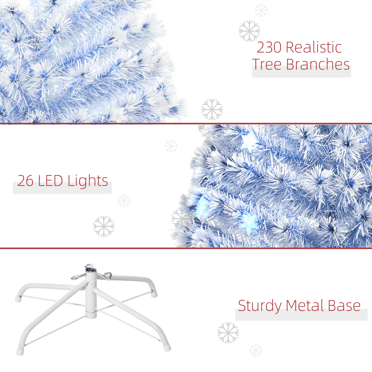 LED Illuminated Artificial Christmas Tree with Life - like Branches by HOMCOM - plants - express.com