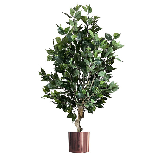 Lifelike 100cm Ficus Twist Tree in Copper Planter - Premium Artificial - plants - express.com