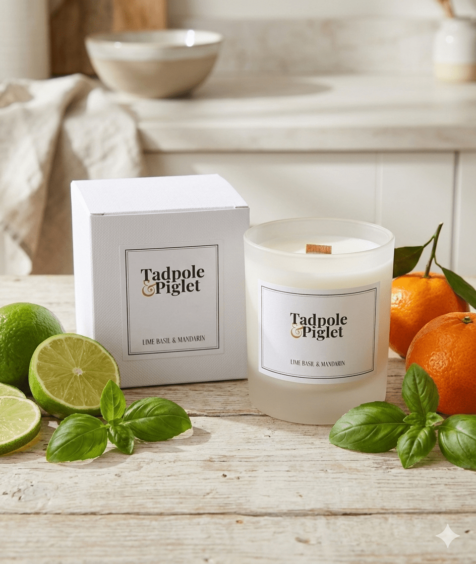Lime, Basil & Mandarin Scented Candle - plants - express.com
