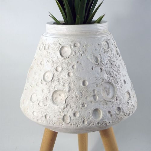 Lunar White 62cm Large Planter - Rustic Fibreglass for Indoor & Outdoor Display - plants - express.com
