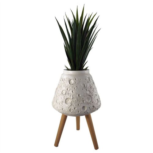 Lunar White 62cm Large Planter - Rustic Fibreglass for Indoor & Outdoor Display - plants - express.com