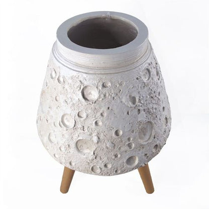 Lunar White 62cm Large Planter - Rustic Fibreglass for Indoor & Outdoor Display - plants - express.com