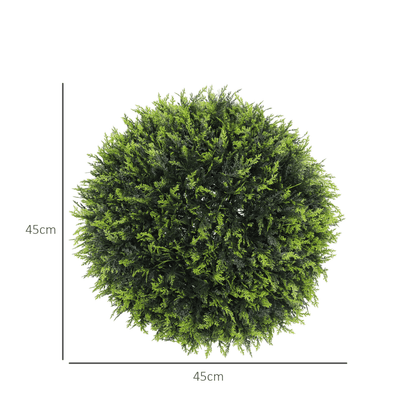 Lush Greenery Made Easy: Set of 2 HOMCOM Faux Cedar Topiary Balls - plants - express.com
