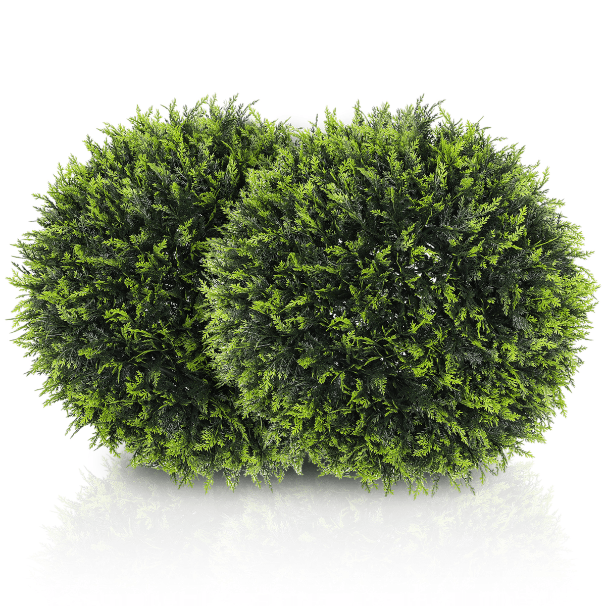 Lush Greenery Made Easy: Set of 2 HOMCOM Faux Cedar Topiary Balls - plants - express.com