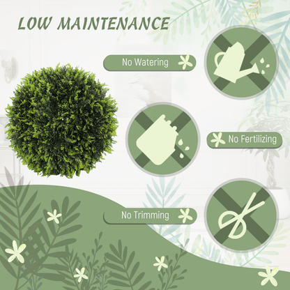 Lush Greenery Made Easy: Set of 2 HOMCOM Faux Cedar Topiary Balls - plants - express.com
