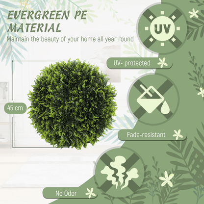 Lush Greenery Made Easy: Set of 2 HOMCOM Faux Cedar Topiary Balls - plants - express.com