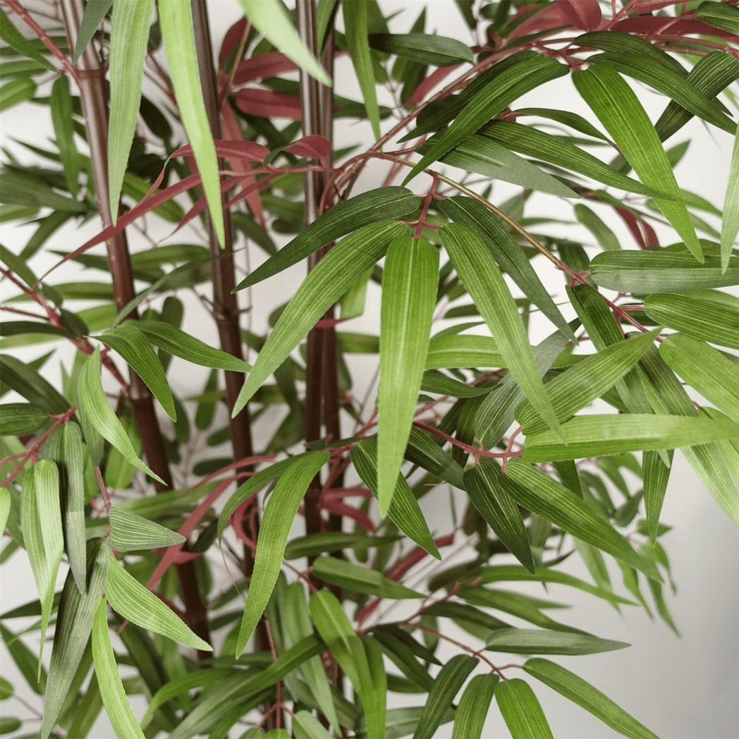 Luxurious 180cm Artificial Bamboo with 1140 Silk Leaves - Red & Green - plants - express.com