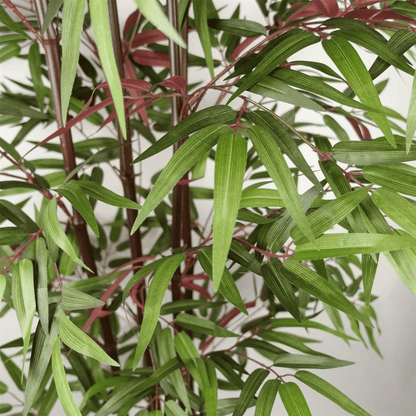 Luxurious 180cm Artificial Bamboo with 1140 Silk Leaves - Red & Green - plants - express.com